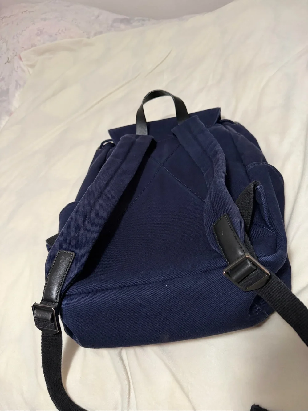 Everlane Navy Canvas Backpack with Snaps